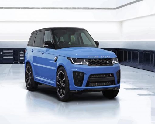 Blue Land Rover Car paint by numbers