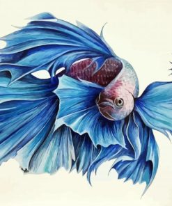 Aesthetic Blue Siamese Fish paint by numbers