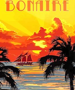 Bonaire Carribean Poster Art paint by numbers
