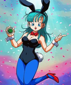 Bulma Dragon Ball paint by number