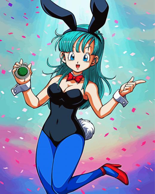 Bulma Dragon Ball paint by number