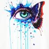 Blue Butterfly Splash Eye paint by numbers