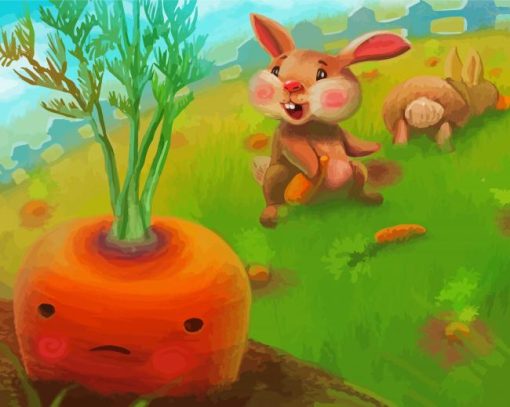 Carrot And A Bunny paint by numbers