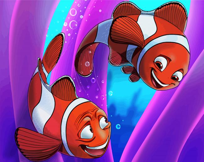 Cartoon Character Nemo And His Father paint by numbers