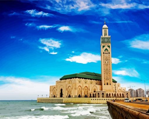 Aesthetic Casablanca Mosque paint by numbers