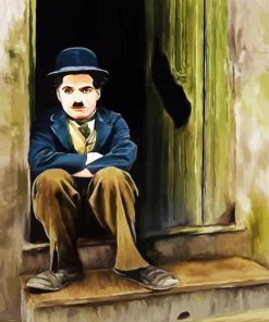 Charlie Chaplin Sitting Art paint by numbers