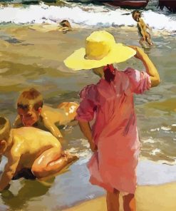 ChildrenOn Sea Shore Sorolla paint by numbers