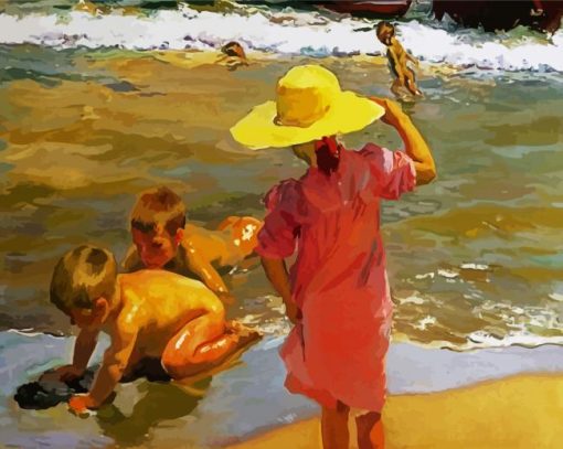 Children On The Seashore paint by number