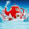 Christmas Kettle House Animation paint by numbers