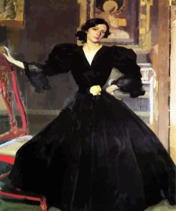 Clotilde In Black Dress paint by numbers