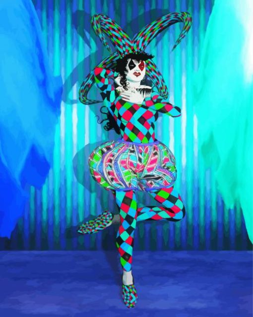 Clown Jester Girl Animation paint by numbers