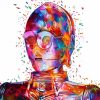 Colorful C3PO Robot paint by number