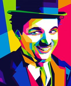 Colorful Charlie Chaplin Art paint by numbers