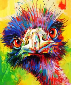 Colorful Emu Head paint by numbers