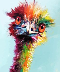 Colorful Emu Animal Art paint by numbers