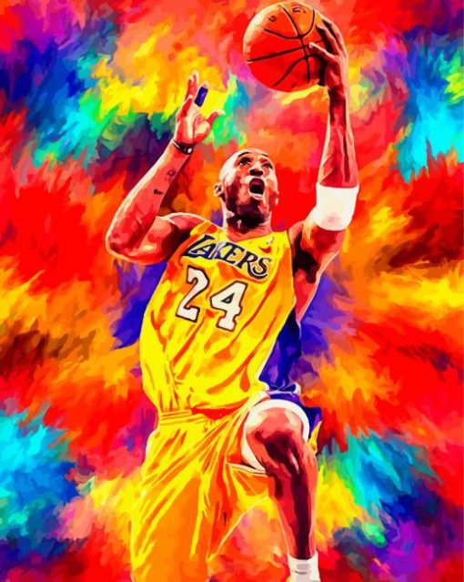 Colorful Kobe Bryant paint by number