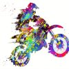 Colorful Motorcross Art paint by numbers