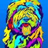 Colorful Sheepdog Pop Art paint by numbers
