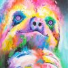 Colorful Sloth Pop Art Animal paint by numbers