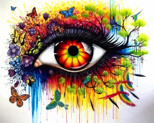 Colorful Splash Eye Art paint by numbers