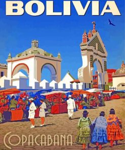 Copacabana Bolivia Poster Art paint by numbers