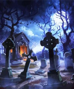 Creepy Graveyard paint by numbers