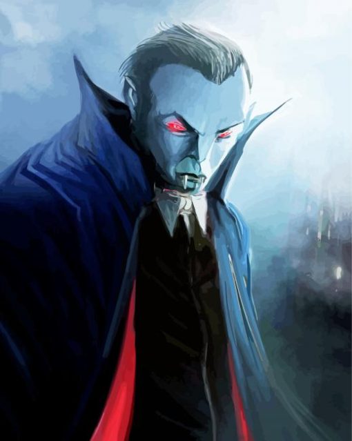 Creepy Dracula Art paint by numbers