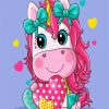Cute Unicorn With Pink Hair paint by numbers