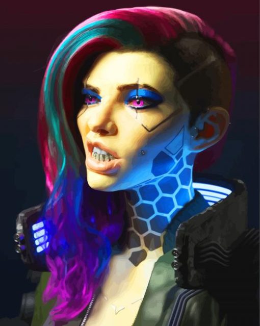 Cyberpunk Girl Video Games paint by numbers