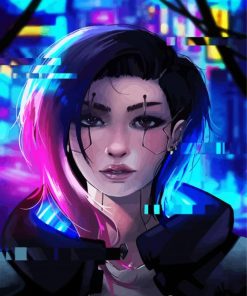 Cyberpunk Lady Video Games paint by numbers