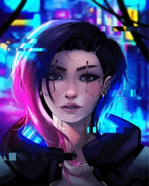Cyberpunk Lady Video Games paint by numbers