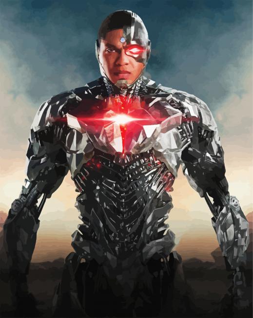 Cyborg Powerful Man paint by numbers