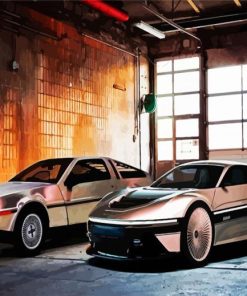 Delorean Cars paint by numbers