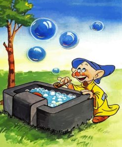 Dopey Dwarf Blowing Bubbles paint by numbers