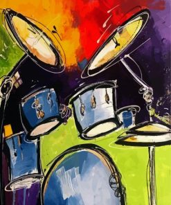 Abstract Drum Set paint by numbers