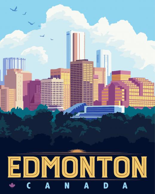 Edmonton City Poster paint by numbers