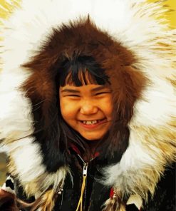 Cute Eskimo Boy paint by numbers