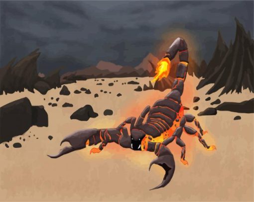 Fantasy Red Fire Scorpion paint by numbers