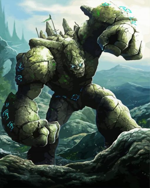 Fantasy Stone Golem paint by numbers