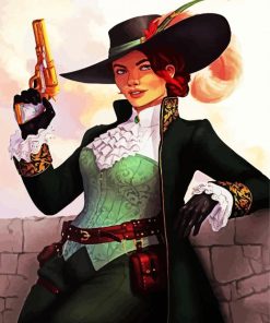 Female Gunslinger paint by numbers