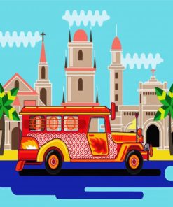 Filippino Jeepney Poster paint by numbers