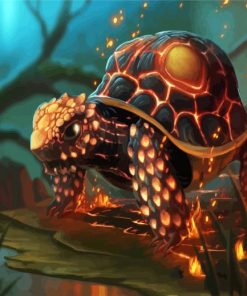Shiny Turttle Swimming Animal paint by numbers