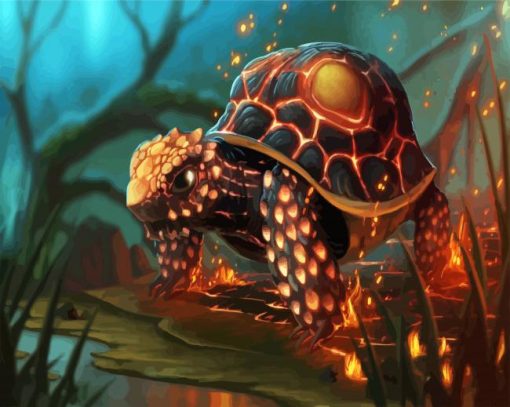 Shiny Turttle Swimming Animal paint by numbers