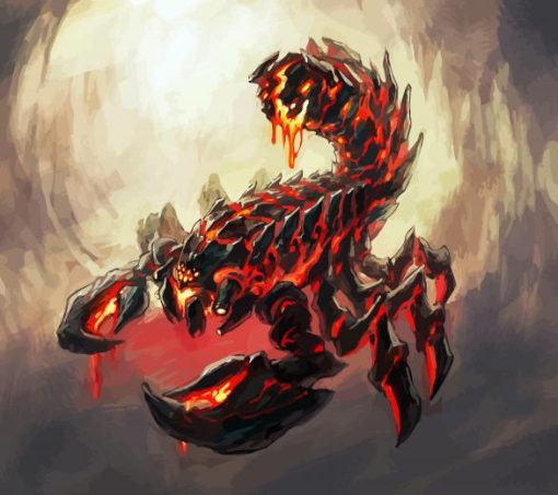 Big Red Fire Scorpion paint by numbers