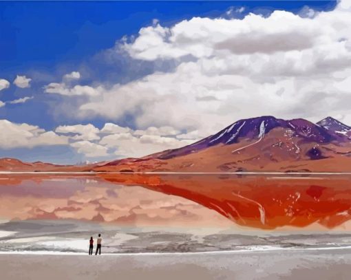 Flamingos Lake In Bolivia paint by numbers