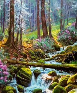 Forest Creek Landscape paint by numbers