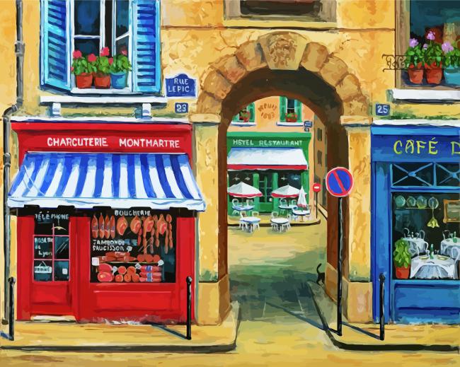 French Butcher Shop paint by numbers