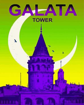 Galata Towerv Poster paint by numbers