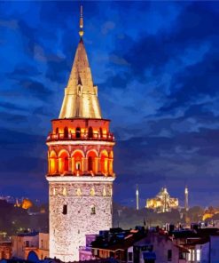 Galata TowerAt Night paint by numbers