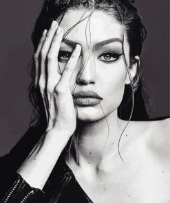 Gigi Hadid Black And White paint by numbers